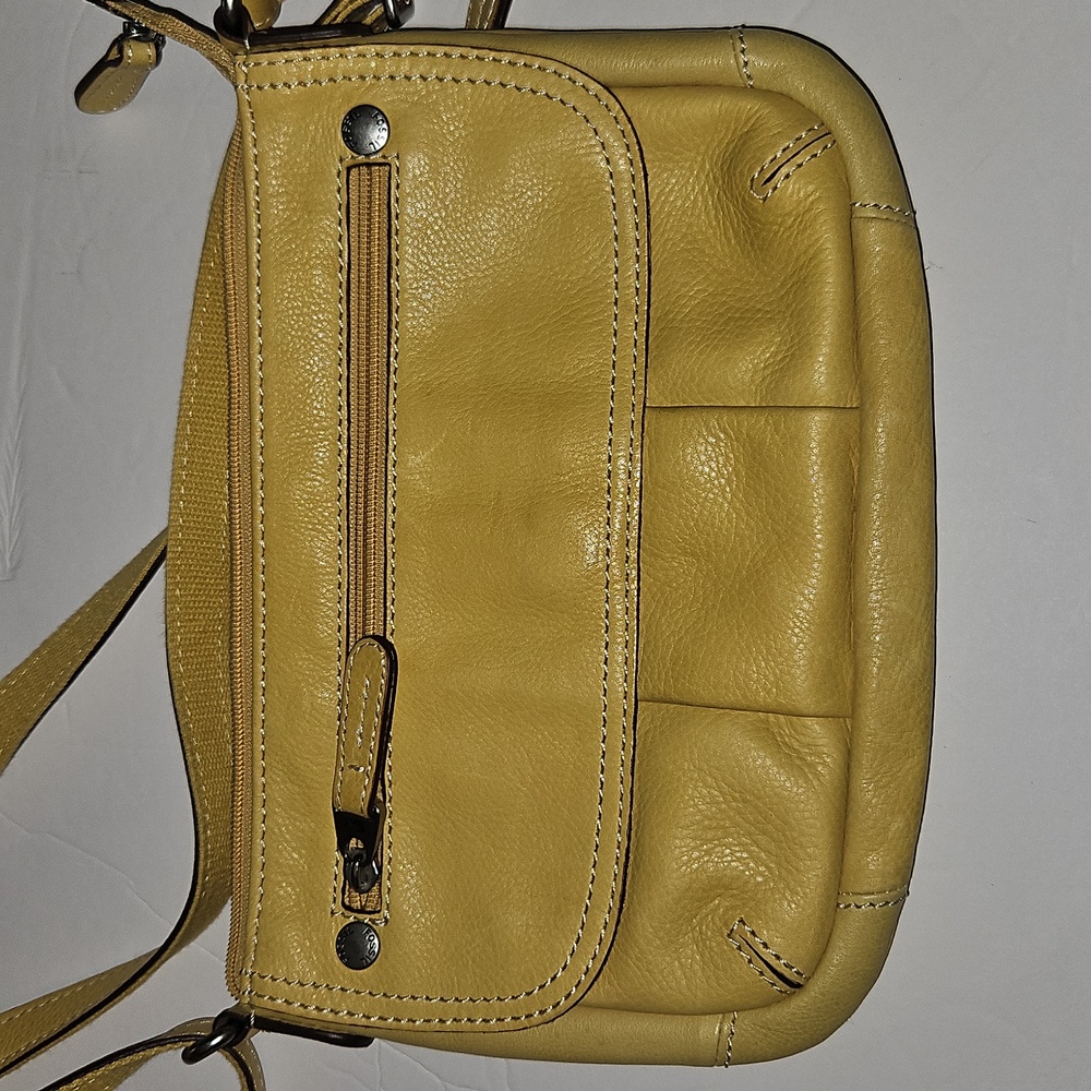 Fossil Mustard Yellow Leather Crossbody Bag